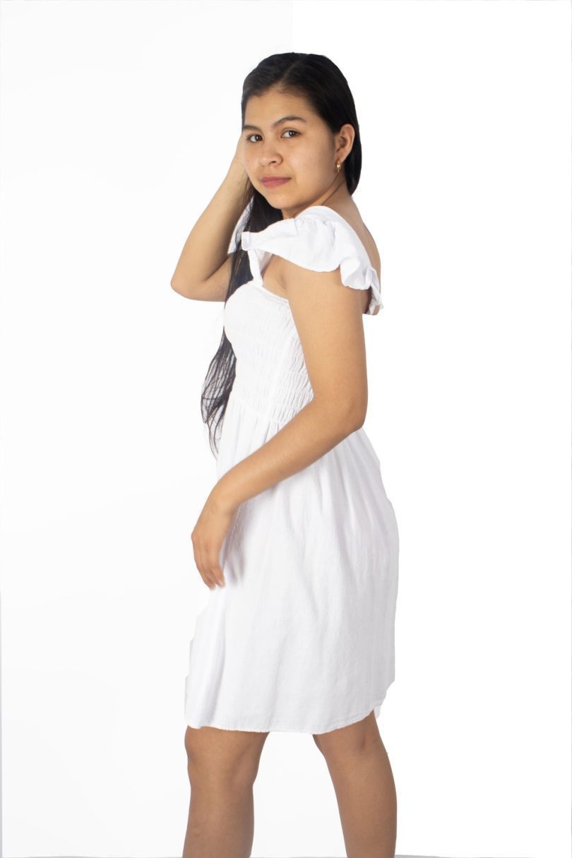 MAYEL SHORT DRESS WITH STRAPPY RUFFLES - Image 3